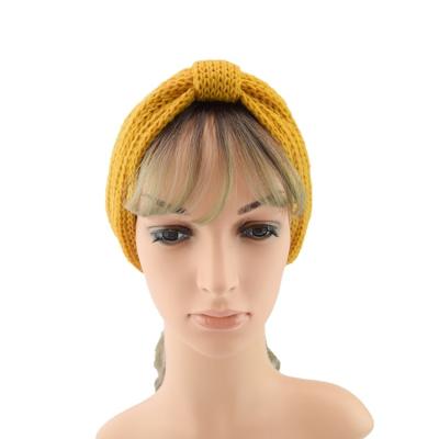 China Best Selling Fashion Knitted Women Woolen Crocheted Head Wraps Wholesale Knit Headbands for sale