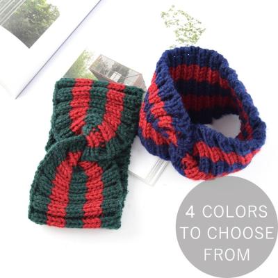 China Colorimetric Knitted Warmer Ear Hook Turban Hair Band Hair Accessories Winter Warm Headwrap Women Headband Hair Decoration for sale