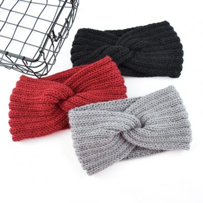 China European And American Style Women Fashion Knitted Headband Winter Warmer Head Wrap Headband for sale