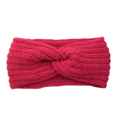 China European and American style knit new winter braided ladies knitting cross elastic knitted wool headband ear protection for sale