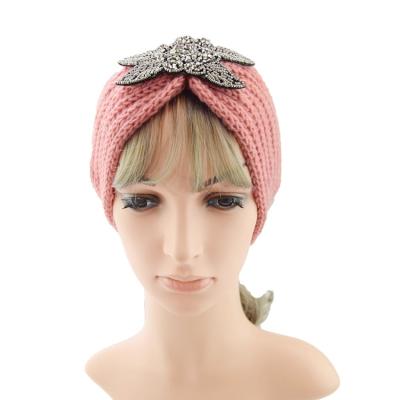 China European and American style factory direct sale woven knit crochet headbands women wool elastic soft knitted winter for sale