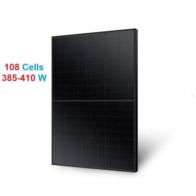 China Fotovoltaico 380W Black Solar Panel 400w 405w 410w Cutting Solar Power System Full Half All Black Mono Solar PV Module Rooftop Solar Panels for sale