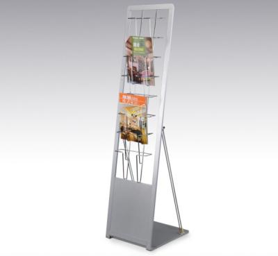 China Vertical Stand Up Postcard Display Rack / Flyer Display Racks Silver  Color for sale