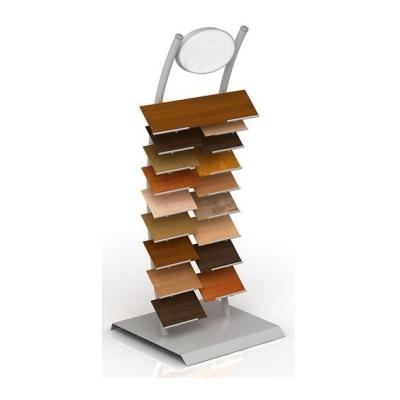 China High End Durable Wood Metal Display Fixtures Tile Display Rack Flooring Standing for sale