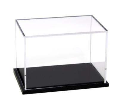 China Clear Acrylic Display Boxes / Cases With Black Base For Merchandising Displays for sale