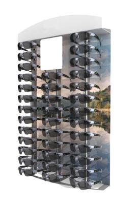 China 3 Row Wall Mounted Sunglass Rack , 36pc Optical Frames Display Stands Quick Ship for sale