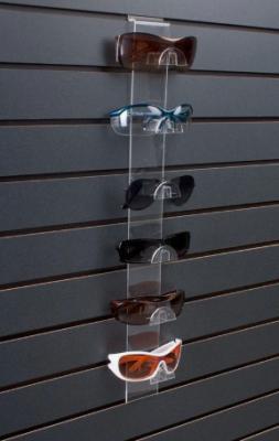 China Slatwall Sunglass Display Fixtures , Eyeglass Display Holder 6 Pairs Clear Acrylic for sale