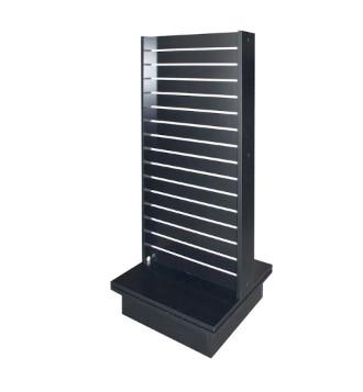 China Two Sides Slatwall Display Shelves , Retail Store Shelving Units Black Color for sale