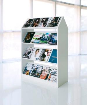 China MDF Wooden Magazine Display Rack / Greeting Card Display Rack Revolving Style for sale