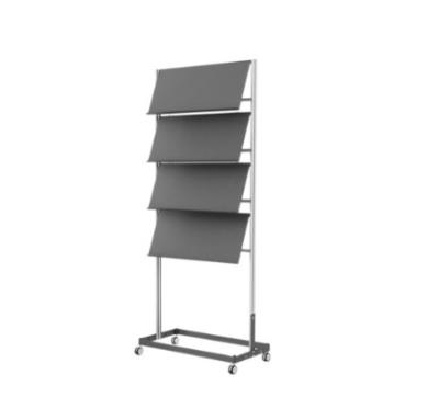 China Movable 4 Layer Wheeled Magazine Display Rack Stable Structure Easy To Install for sale