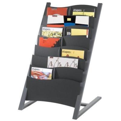 China Multi Sizes Literature Display Stand / Seven Compartment Floor Magazine Rack for sale