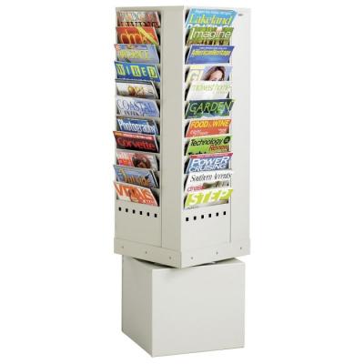 China White 44 Pocket Steel Magazine Display Rack Retail Store Fixtures And Displays for sale