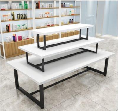 China Mdf And Metal 3 Layers Makeup Storage Stand , White Table Top Display Stand for sale