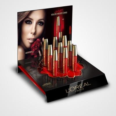 China Retail Store Beauty Display Stands , Retail Counter Display Stands With Poster for sale