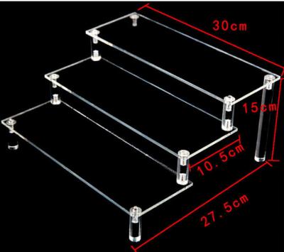 China Desktop 3 Layers Acrylic Jewellery Display Stands , Acrylic Display Rack Polished for sale