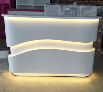 China Unique Design LED Light Retail Checkout Counter Beauty Salon Reception Desk for sale