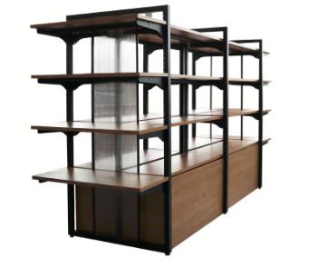 China Modern Popular Gondola Retail Display Shelving Wood Wall Hanging Furniture for sale