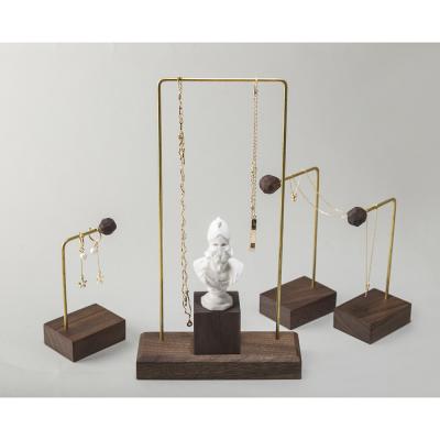 China Vintage Waunut Wood Necklace Display Rack for sale