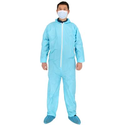 China Eco-friendly disposable protective PPE tyvek disposable SMS pp suit coveralls work coverall for sale