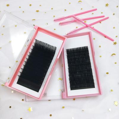 China Classic Length 8-25mm Mink / Faux Mink Eyelash Extensions Individual Rose Silk Single Tray for sale