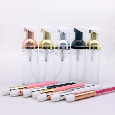 China Feather Wholesale 60ml Wick Bath Wash Detergent Factory Eyelash Extension Shampoo Foaming Set for sale