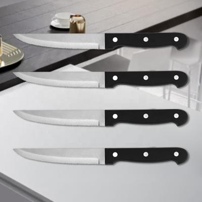 China Four Pieces 4.5 Inch Workable Stainless Steel Kitchen Knife Set High Quality Steak Knife Set With Plastic Handle for sale