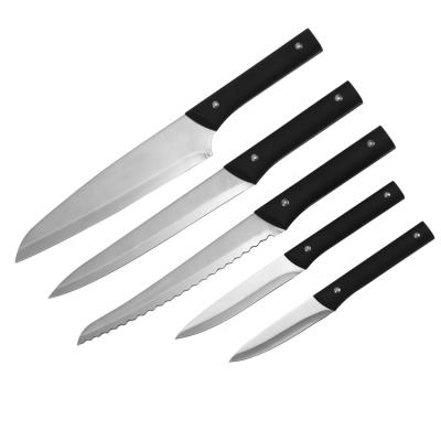 China Wholesale 5 Pcs Viable Kitchen Knife Set Knife With Stainless Steel Blade Kitchen Knife With Plastic Handle for sale