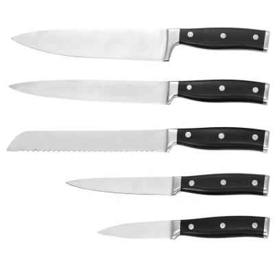 China Durable High Quality 5 Pcs Stainless Steel Forged ABS Handle Chef Kitchen Knife Set Stainless Kitchen Knife for sale