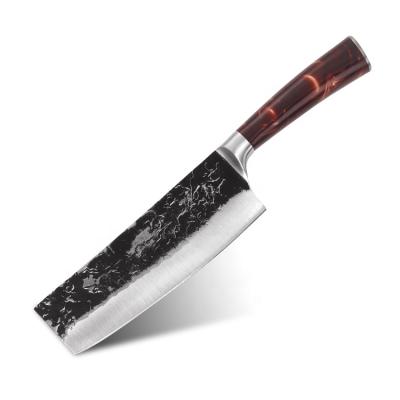 China Resin Handle Kitchen Knife Stainless Steel Chef Viable Knife Mirror Polish and Embossed Knife for sale