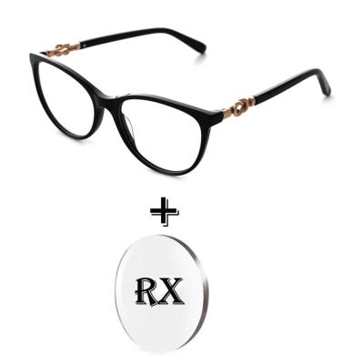 China Single Vision 1021 Fashion Acetate RX Glasses Optical Glasses Customize Power Prescription Glasses for sale