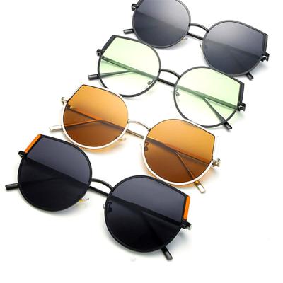 China Trendy Sunglasses 2022 Metal Women Sun Glasses Tan Retro Polarized Sunglasses Round Fashion Sun Glasses for sale