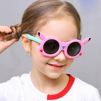 China Cute sunglasses 2022 silicone fashion sunglasses lens cartoon 2021 new sunshade fashion polarized kids sunglasses for sale