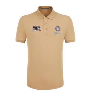 China Men's Clothing Casual Style Polo Shirts with Embossed Logo and Double-sided Print for sale