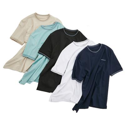 China Customized 95 Cotton 5 Spandex Round Neck T Shirt with Quick-drying Breathable Fabric for sale