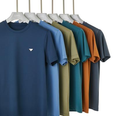 China Customized Anti-wrinkle Breathable Plain Cotton T-shirts with Short Sleeve O-Neck for sale
