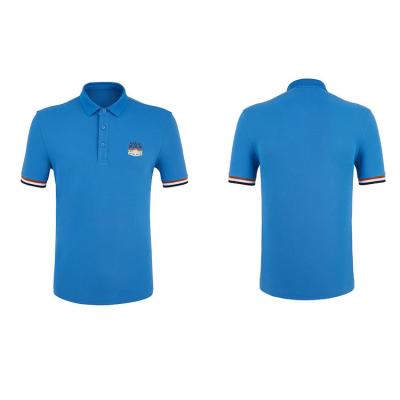 China 95% Polyester 5% Spandex Fabric Men's Golf Polo Shirt With Striped Sleeve Design for sale