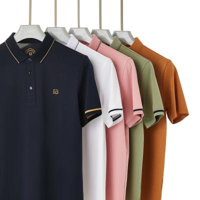 China Kortmouw gebreide polo T-shirt Custom polo shirts logo mode trend voor mannen Te koop