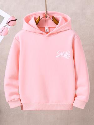 China Pink Kids Hoodies Sweatshirts 100%Cotton 380gsm For Solid Pattern for sale