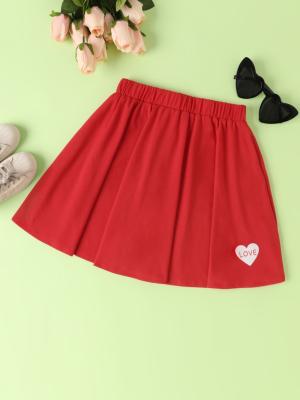 China Girls Red Short Skirts And Dresses With Love Heart Pattern In Polyester Spandex for sale