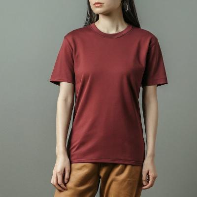 China Plain Cotton Custom Women'S T Shirts Anti Pilling 170-210Grams with Short Sleeve for sale