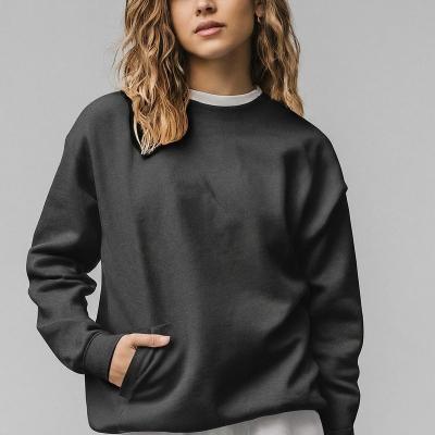 Cina Pullover Crewneck Hoodies femminile Sweatshirts Nero Bianco Regolare Manica 400g in vendita