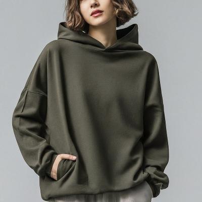 China Algodão Hoodies Feminino Sweatshirts Drop Shoulder Pullover Design ODM/OEM à venda