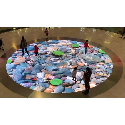 China Circular P 6.25 Indoor LED Interactive Tile Display Screen in Barcelona Shopping Mall, Spain for sale