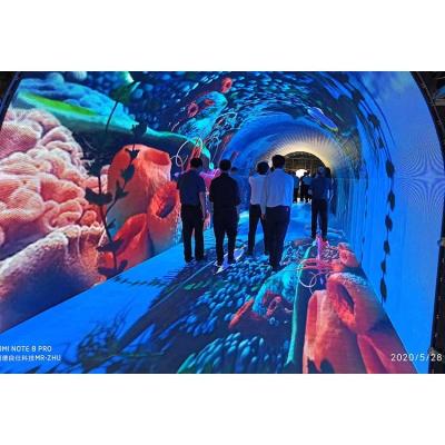 China Hot Selling Scenic Spot P3 Led Tunnel Display Screen LED Immersive Flexible Soft Module In Scenic Spot for sale