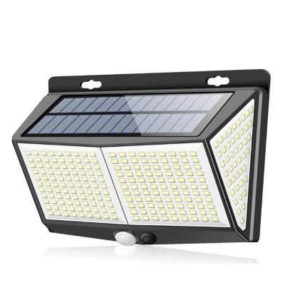 China 228LED Garden IP 65 waterproof 3 side energy savingled outdoor garden security lamp solar wall light for sale