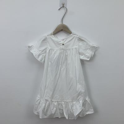 China Wholesale Children's Clothing Girl's White Short Sleeve Dress Skin-friendly Low Price Direct Sales Washable for sale