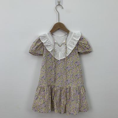 China New Fashion Breathable Eco-friendly Low Price Washable Freed Pattern Baby Girl Birthday Floral Dresses for sale