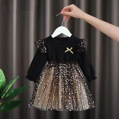 China Washable Girls Dress Fluffy Net Princess Dress Kids Clothes Autumn Children' S Dress Girls Tops Little Girl Yarn Princess for sale