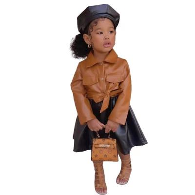 China 2022 New Children's Clothing Fashion Girls' Leather Dress Baby Casual Dresses Washable for sale