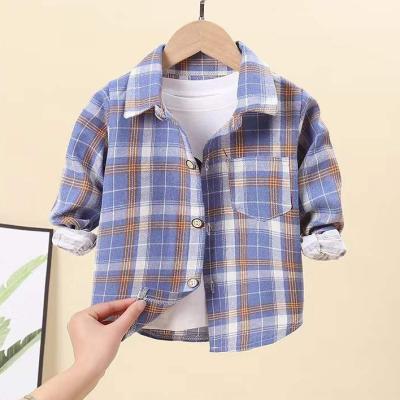 China Hot Spring Autumn Long-Sleeved Cotton Girl Shirt Plaid Casual Cardigan Anti-Shrink Sale for sale